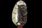 Septarian Dragon Egg Geode - Black Crystals #98873-2